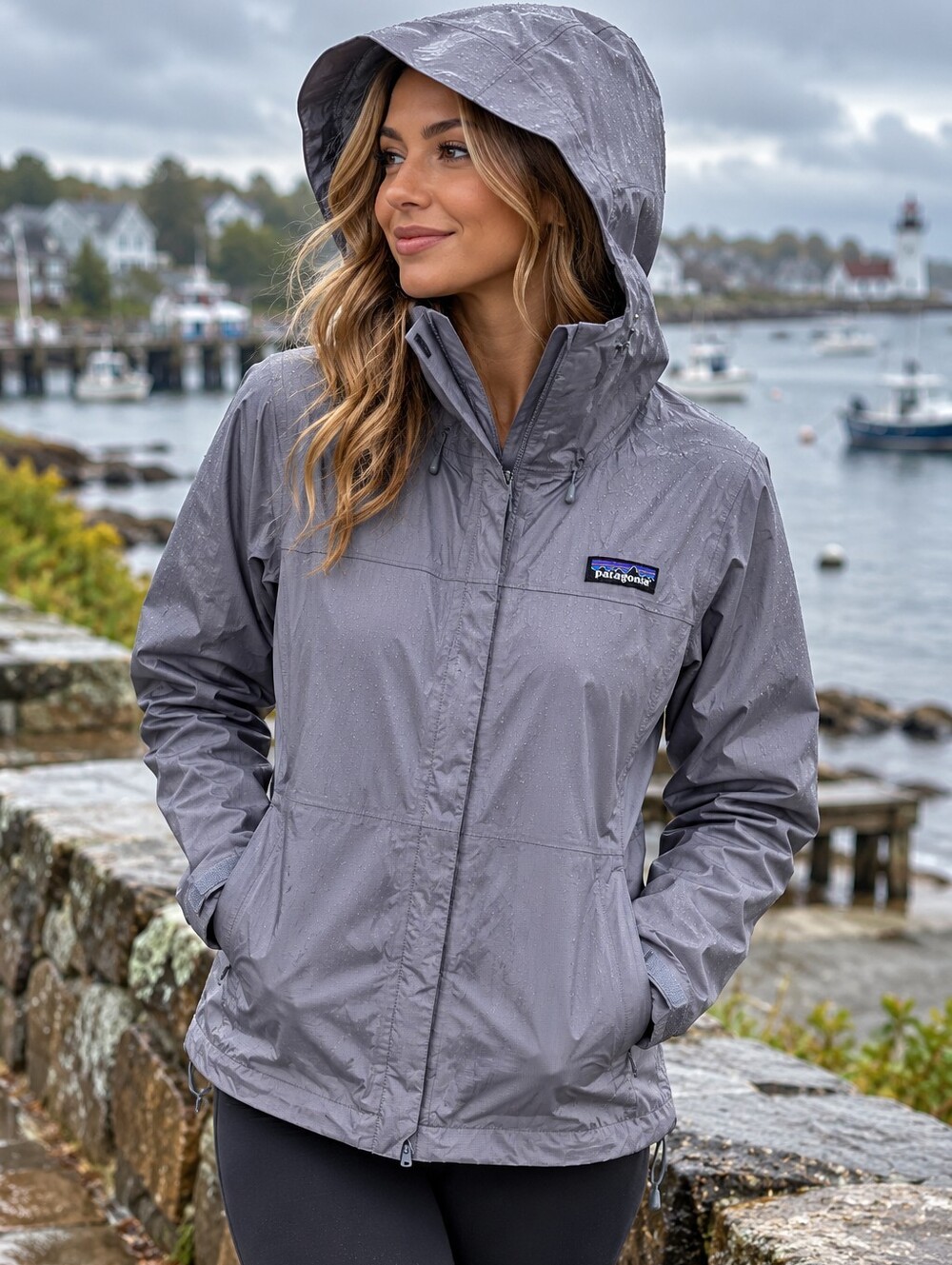 Patagonia Women’s Small H2No Hooded Rain Jacket Gray Waterproof Shell